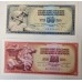 YUGOSLAVIA 1965-1968 . FIFTY 50 and ONE HUNDRED 100 DINARA BANKNOTES